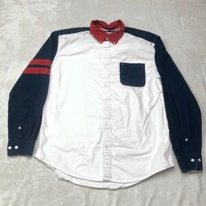 Y2K Tommy‎ Hilfiger Colorblock Button Down Oxford Shirt Men's XL Academia Prep